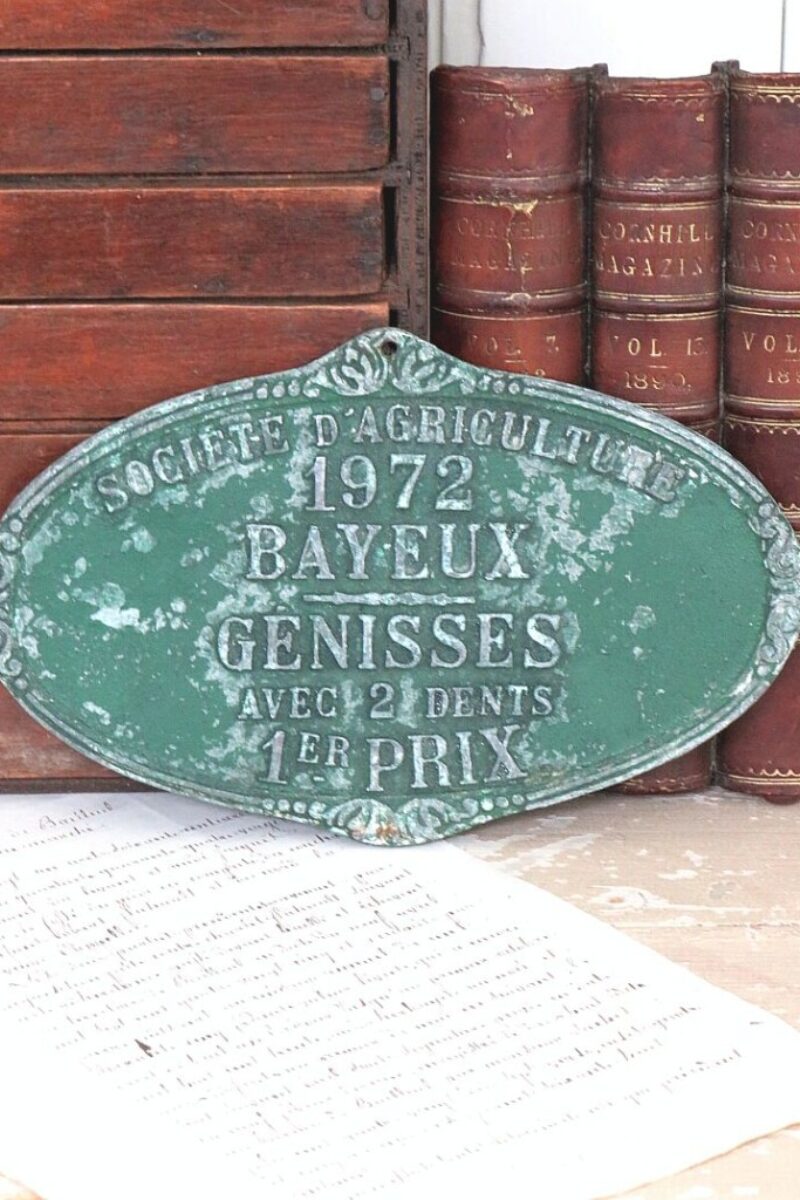 Frans vintage prijzenbordje/ plaquette  "Bayeux 1972"