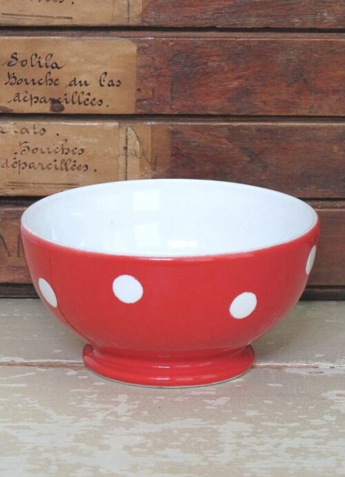 Franse spoelkom Longchamp "Rood met witte stippen"