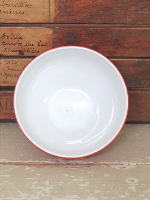 Franse spoelkom Longchamp "Rood met witte stippen"