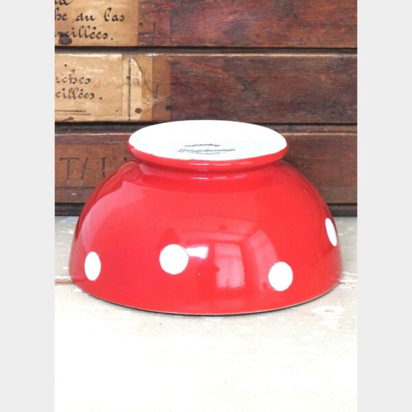 Franse spoelkom Longchamp "Rood met witte stippen"