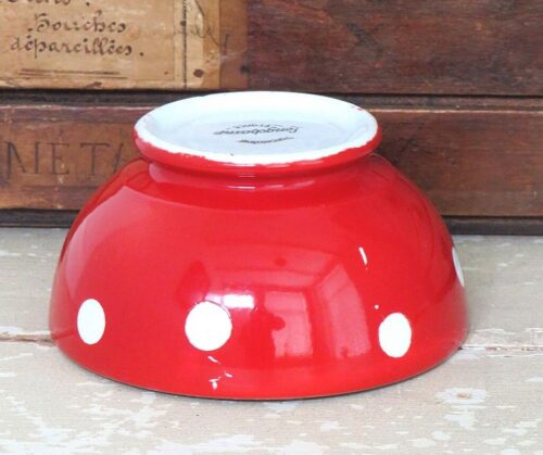 Franse spoelkom Longchamp "Rood met witte stippen"
