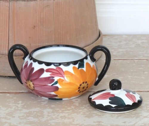 Suikerpot Majolica Schramberg "Herfstbloemen"