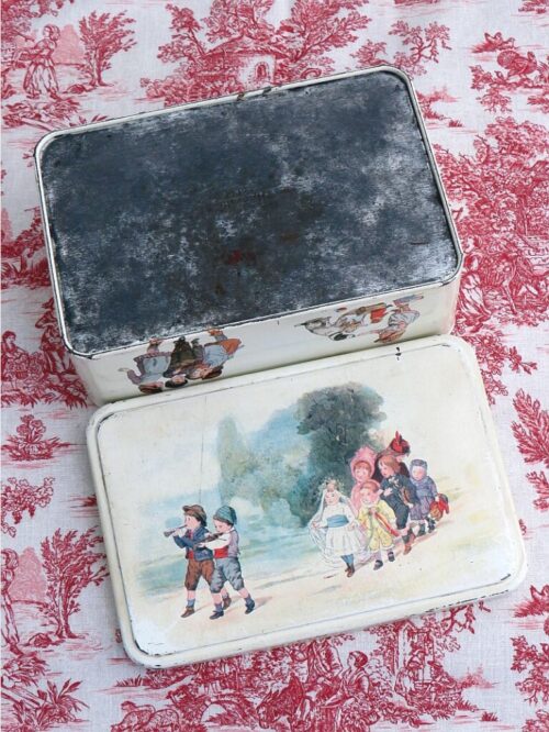 Biscuits blik  Massily France "Spelende kinderen"