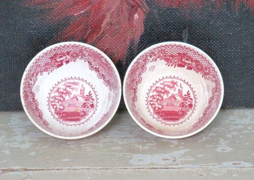 Set (2) antieke spoelkommetjes  BF “Orphans"- rood