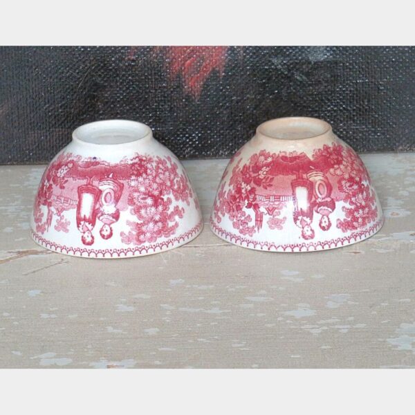 Set (2) antieke spoelkommetjes  BF “Orphans"- rood