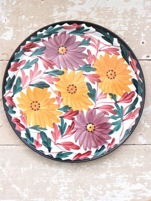 Handbeschilderde ronde schaal  Majolica van Schramberg