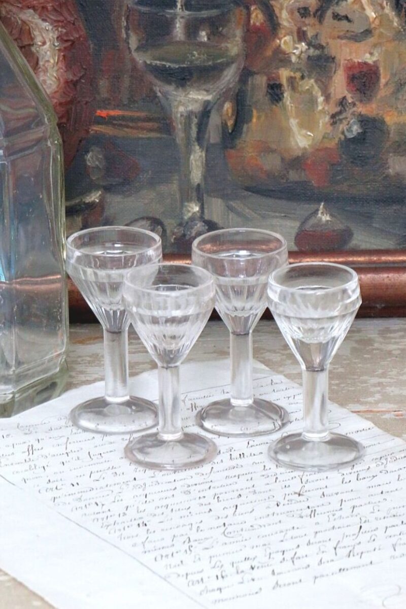 4 Antieke Franse glaasjes