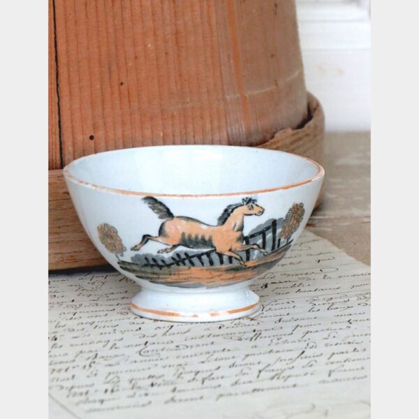 Antiek spoelkommetje "Hert & Paard"