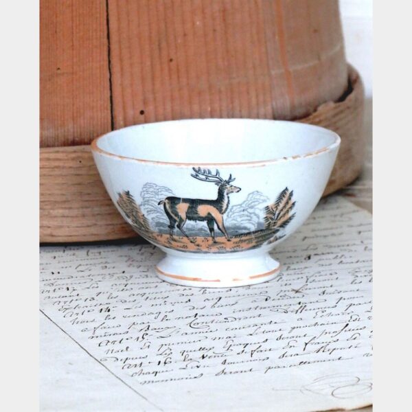 Antiek spoelkommetje "Hert & Paard"