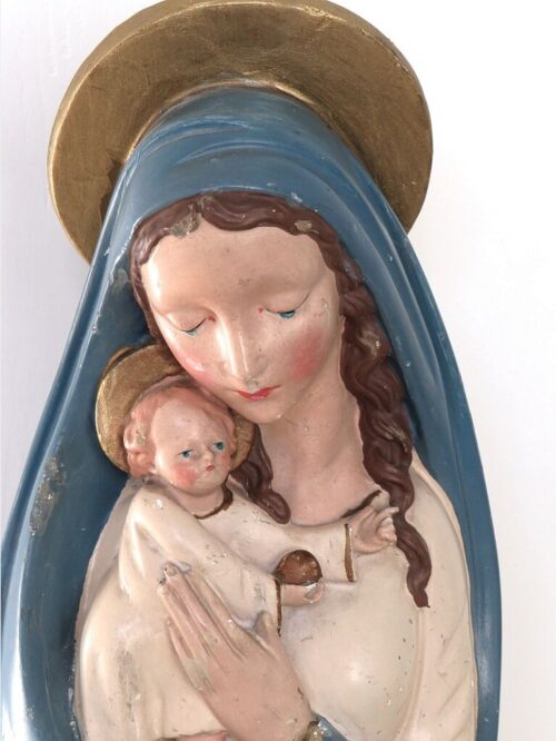 Antiek Frans beeld  "Madonna met kind"