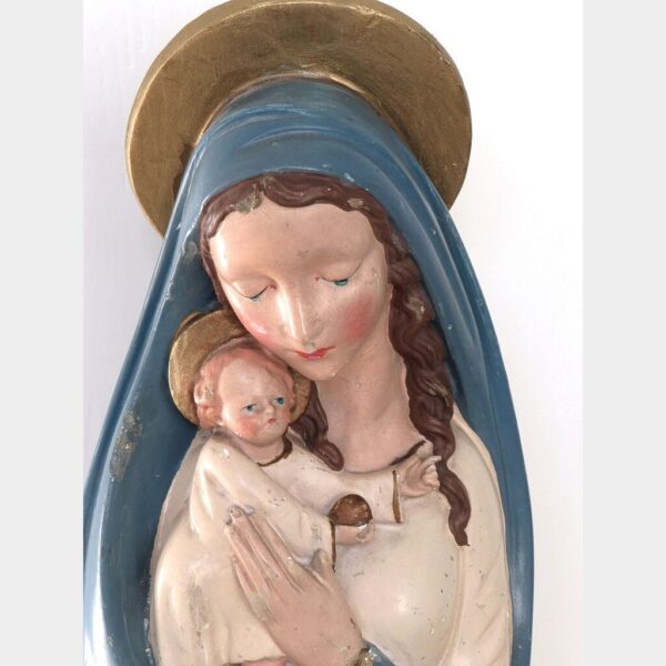 Antiek Frans beeld  "Madonna met kind"