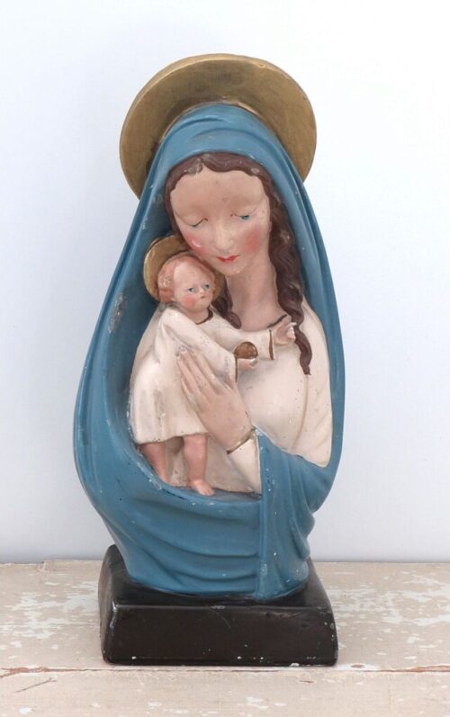 Antiek Frans beeld  "Madonna met kind"