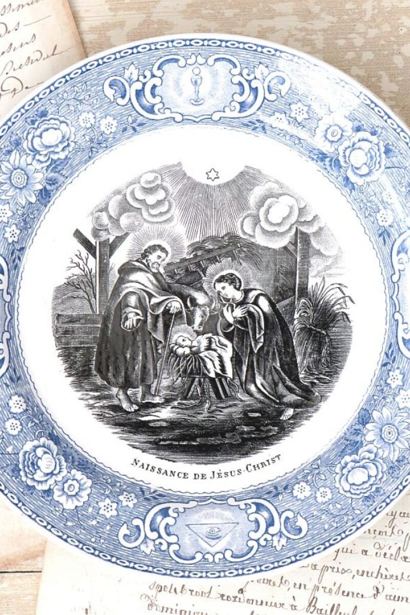 Antiek bord J.B. Capellemans & Jemmapes  "Naissance de Jesus-Christ"