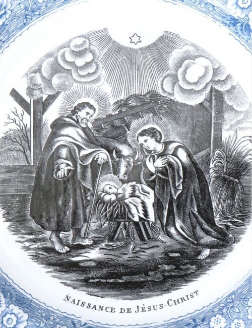 Antiek bord J.B. Capellemans & Jemmapes  "Naissance de Jesus-Christ"