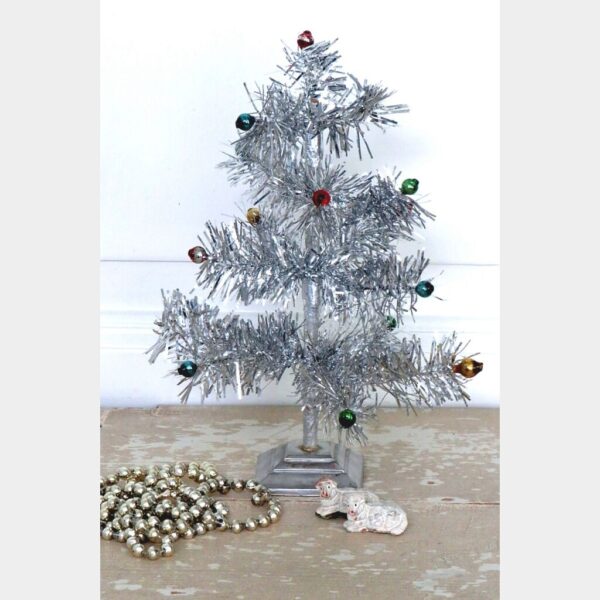 Oud vintage kerstboompje - zilver