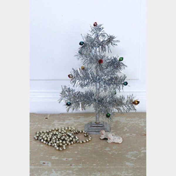 Oud vintage kerstboompje  - zilver