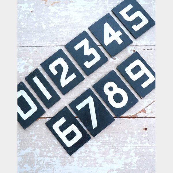 Oude nummerbordjes (0 t/m 9) - Psalmenbord