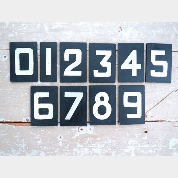 Oude nummerbordjes (0 t/m 9) - Psalmenbord