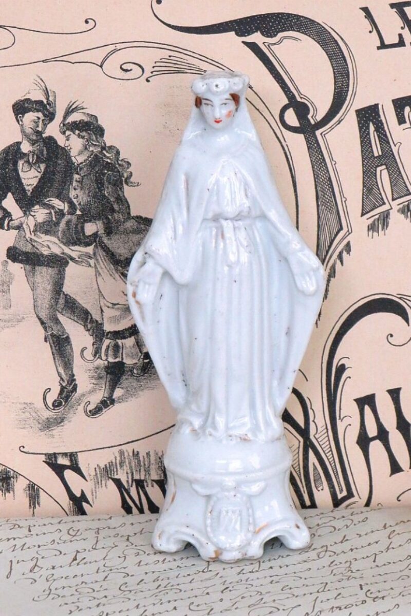 Antiek Frans porseleinen beeldje Madonna