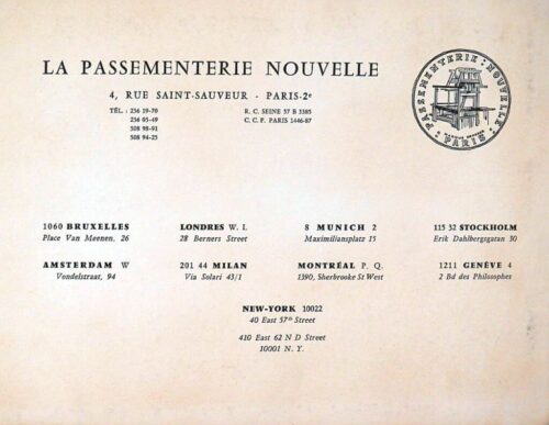 Oud Frans stalenboek "La Passementerie Nouvelle"