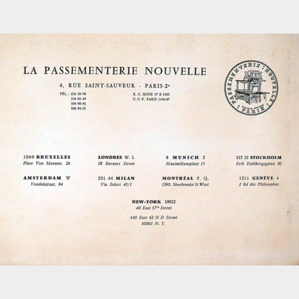 Oud Frans stalenboek "La Passementerie Nouvelle"