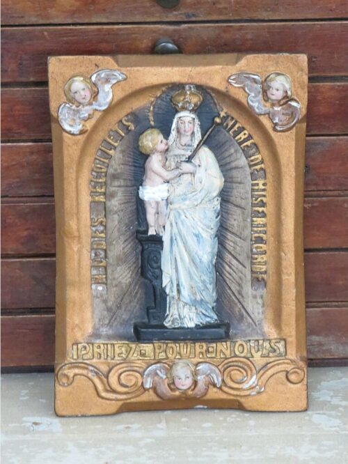 Oude plaquette "Priez Pour Nous"