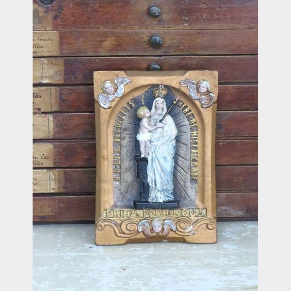 Oude plaquette "Priez Pour Nous"