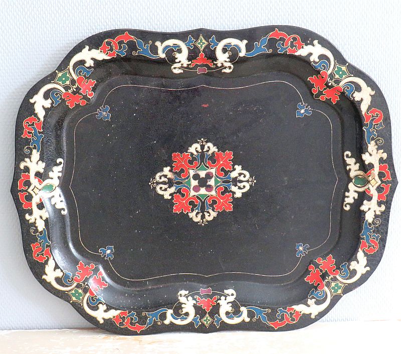 Antiek Zweeds dienblad "Toleware"