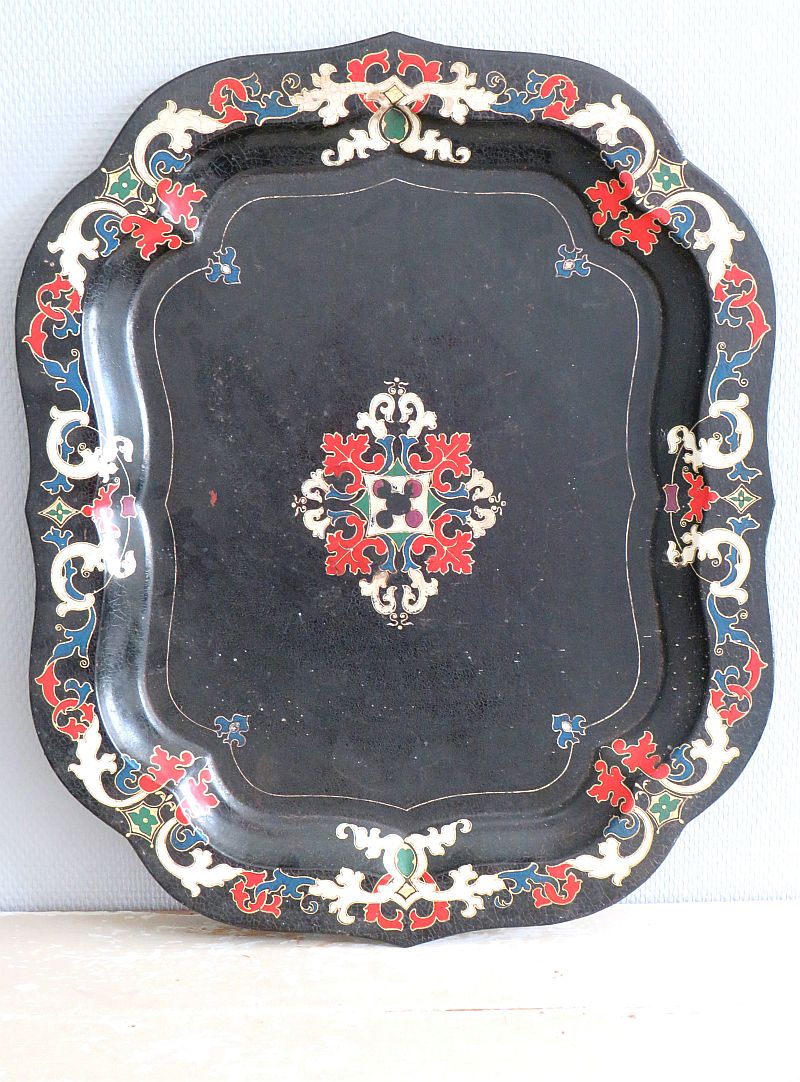 Antiek Zweeds dienblad "Toleware"