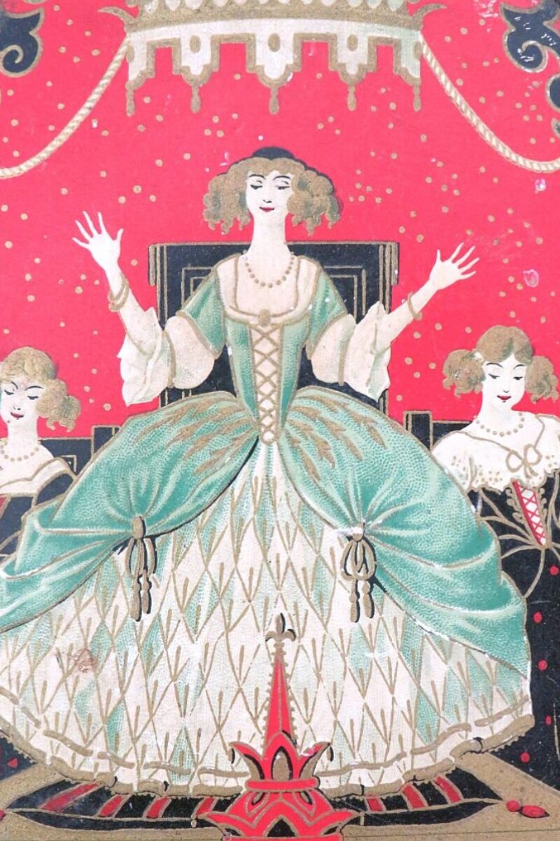 Antieke Franse chocoladedoos ‘A LA MARQUISE DE SÉVIGNÉ’, Paris 1910-1920