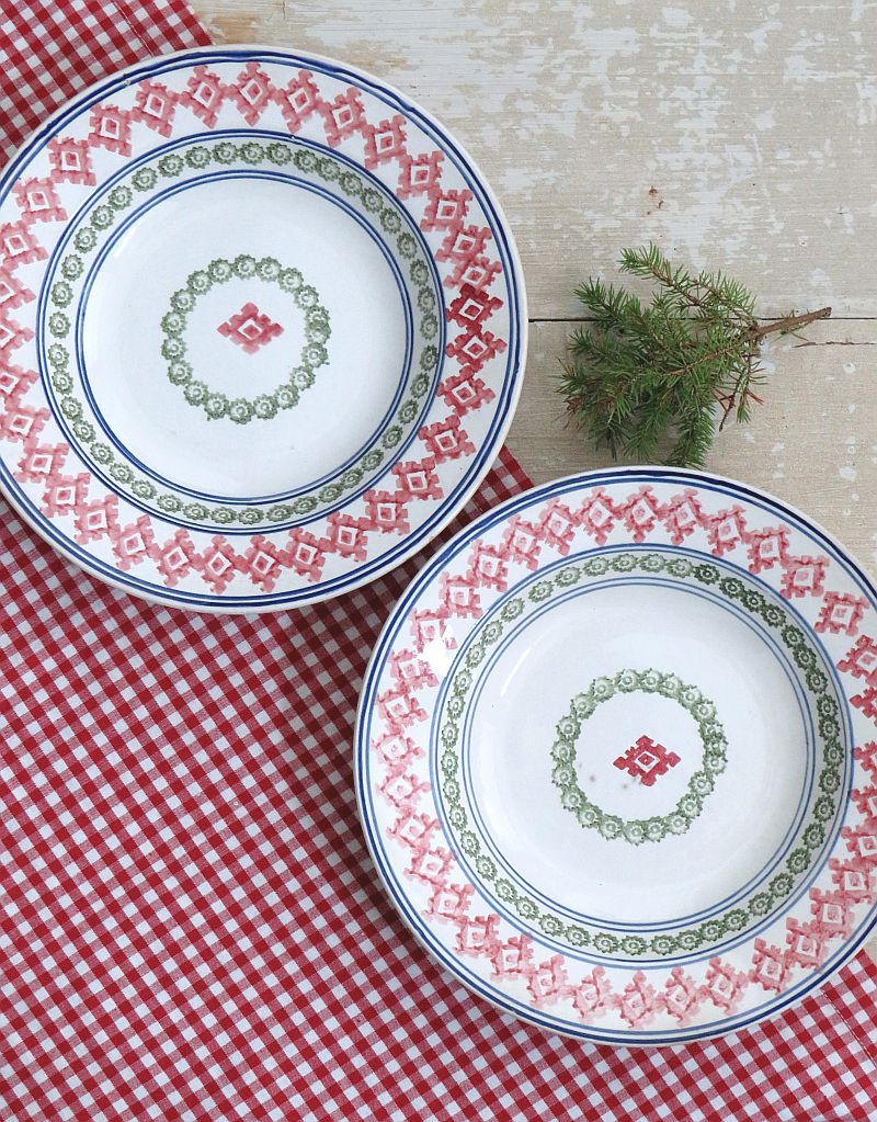 Set (2) Borden Nimy "Rood, blauw & groen"