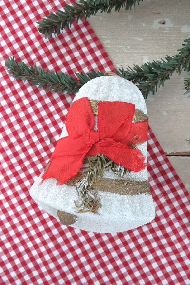 Oude candycontainer "Kerstklok"