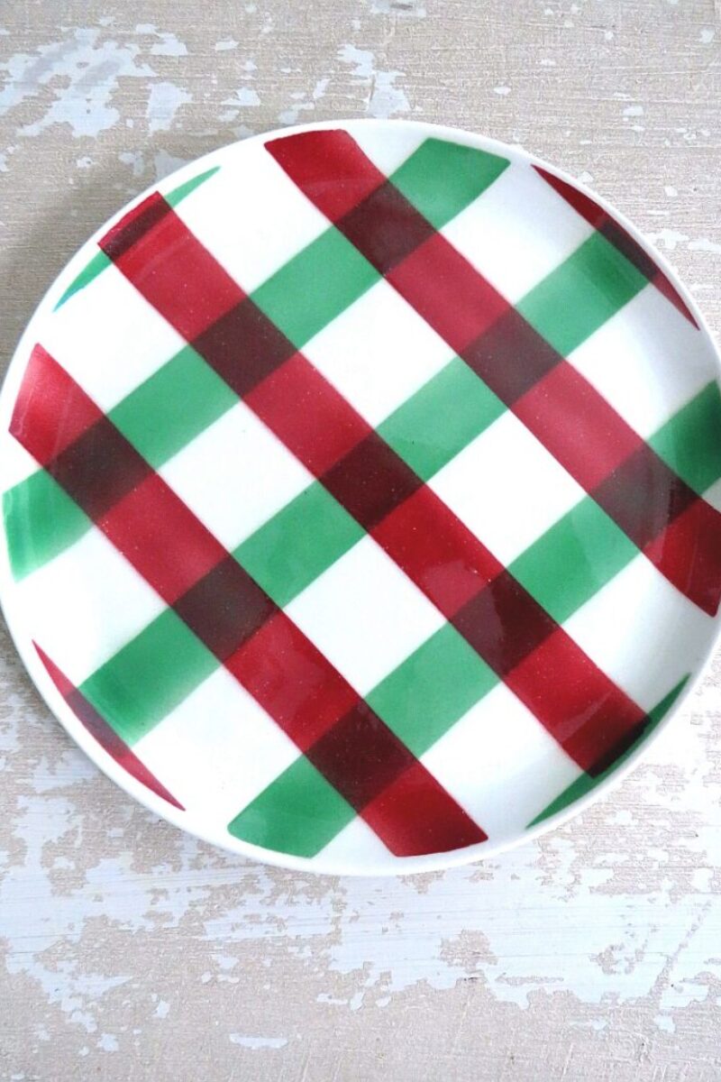 Geruit bord Keralux Boch Freres groen/ rood