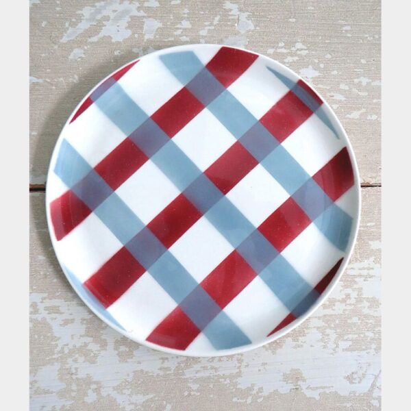 Geruit bord Keralux Boch Freres grijs/ rood