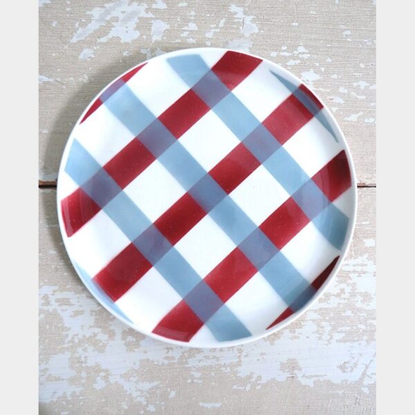 Geruit bord Keralux Boch Freres grijs/ rood