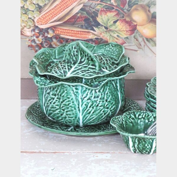 Oude Vintage cabbage terrine met schaal - Secla
