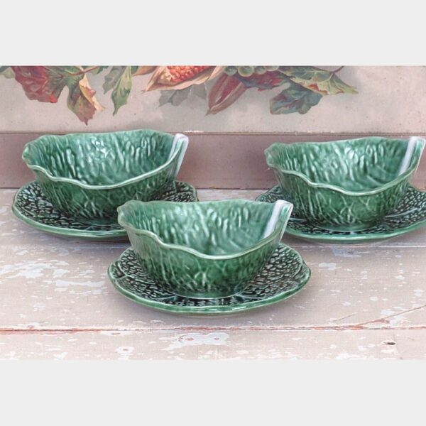 Oude vintage cabbage kom met onderbord - Secla