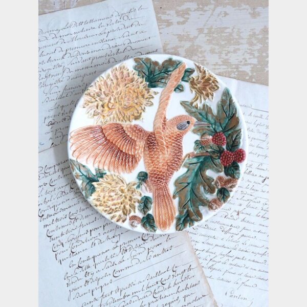 Barbotine bord "Vogel"