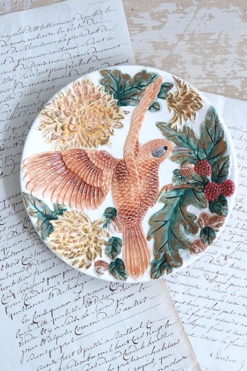 Barbotine bord "Vogel"