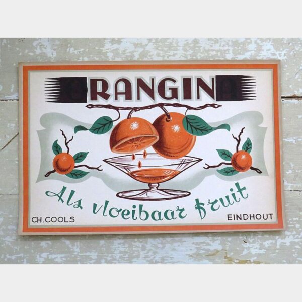 Oude reclameplaat "Rangin - Als vloeibaar fruit"