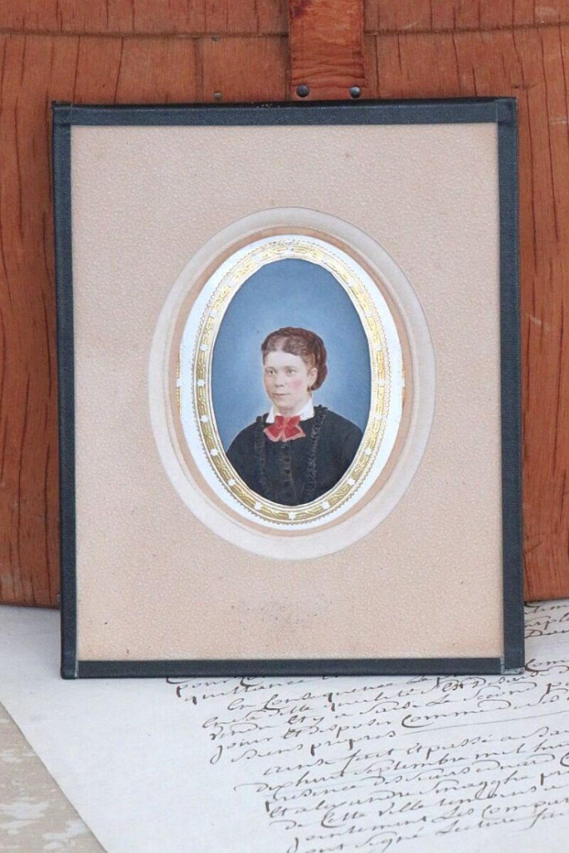 Antiek prentje "Dame"