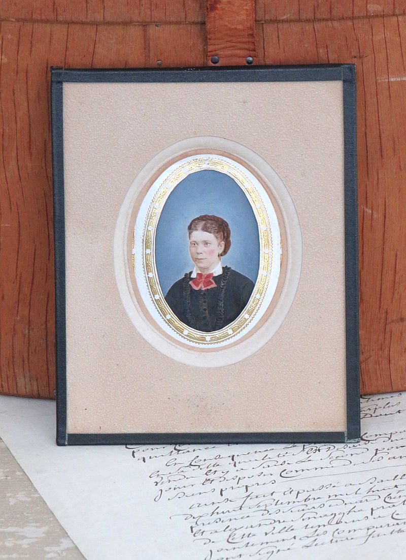 Antiek prentje "Dame"