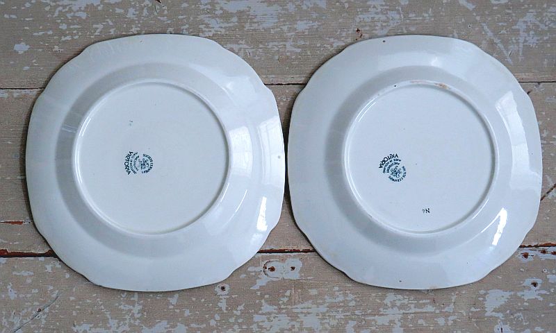 Set (2) dinerborden Societe Ceramique " VICTORIA" - petrol