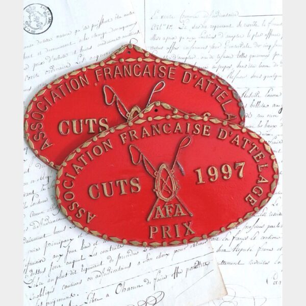 Frans prijzenbordje "Association Francaise d'Attelage 1997