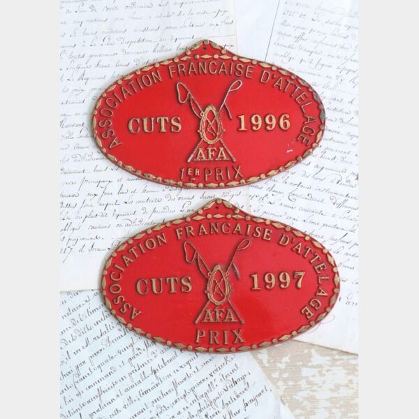 Frans prijzenbordje "Association Francaise d'Attelage 1996
