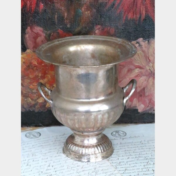 Oude verzilverde wijn-/ champagnekoeler