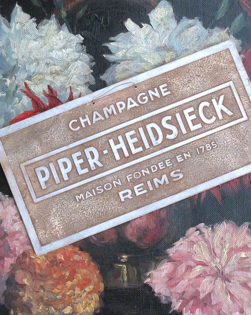 Oud reclamebord Champagne "Piper-Heidsieck"