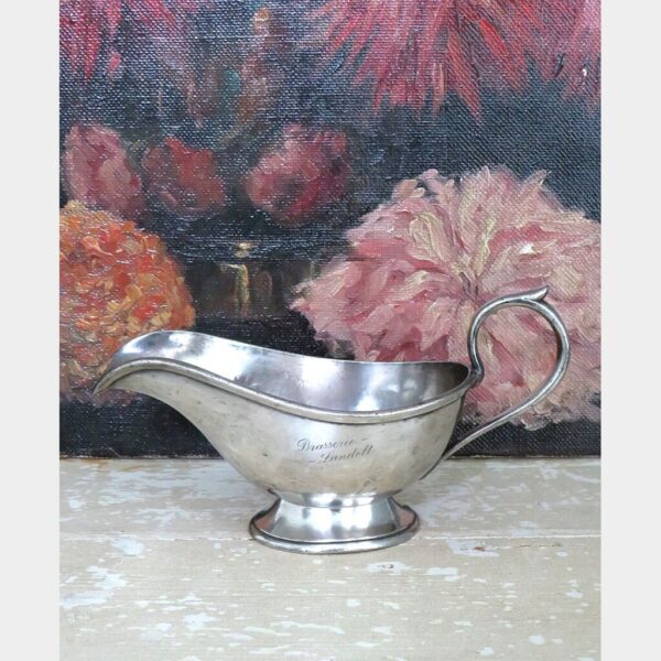 Antieke verzilverde sauskom "Brasserie - Landolt - GENÈVE"