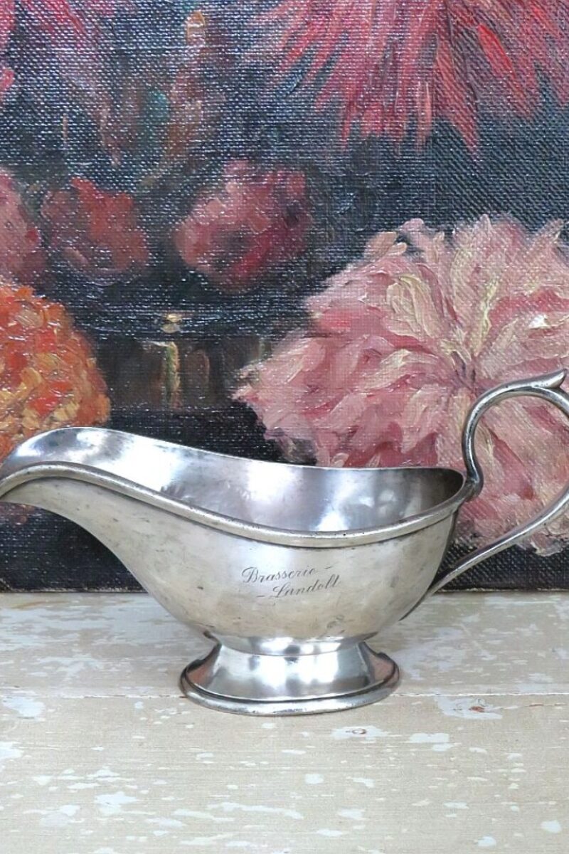 Antieke verzilverde sauskom "Brasserie - Landolt - GENÈVE"