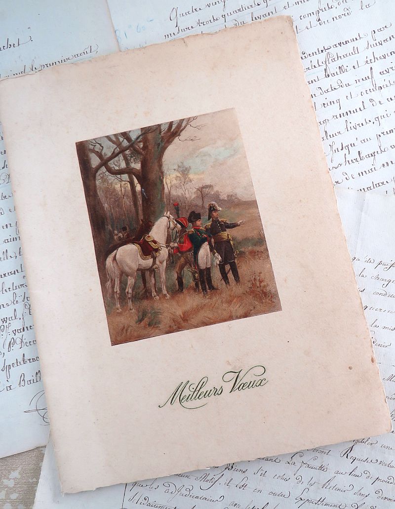 Antieke Franse kalender "Meilleurs Voeux"